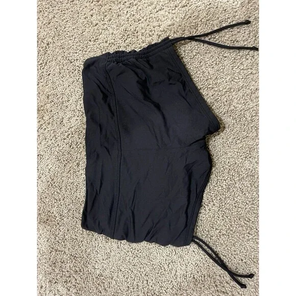 Athleta XS black two-piece bikini set halter underwire top high-waisted Shorts - Picture 8 of 15